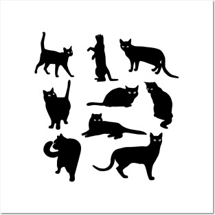 Cats Silhouettes Posters and Art